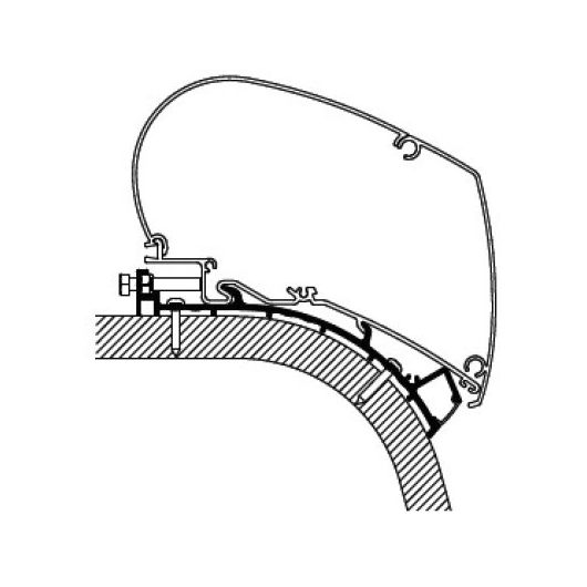 Accessoire kit fixation Omnistore pour Eriba Touring 820 Thule| Adaptateur de store de caravane