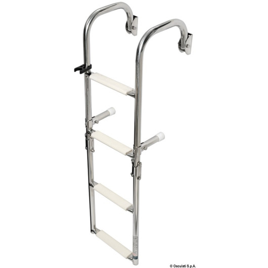 Echelle repliable fixations arrondies Osculati | Echelle de bain confort et sécurité en mer en bateau