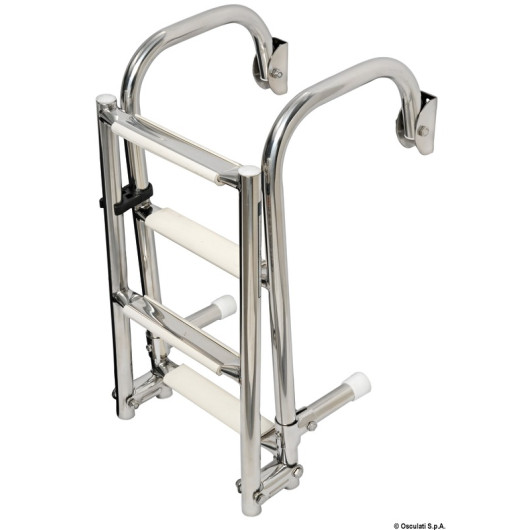 Echelle repliable fixations arrondies Osculati | Echelle de bain confort et sécurité en mer en bateau