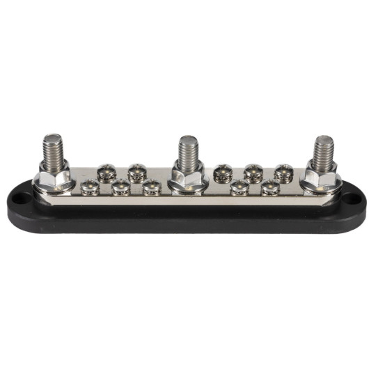 Busbar 3 x M10 + 10 x M4 | 300 A par Energie Mobile vu sans couvercle