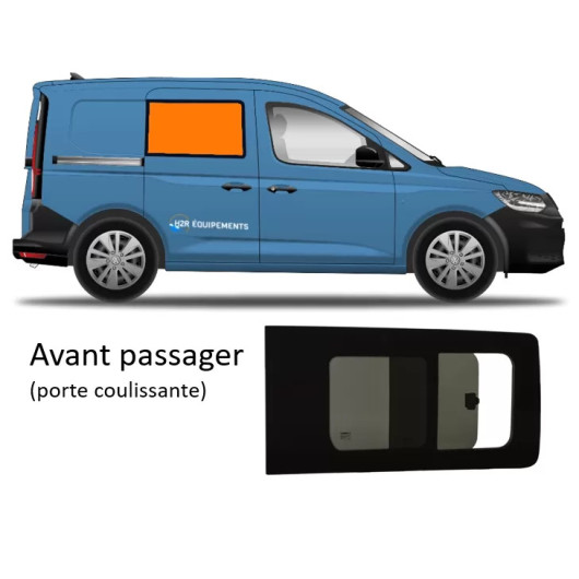 Baie latérale et arrière - fourgon VW Caddy Maxi - avant passager
