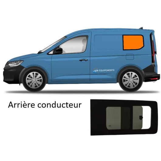 Baie latérale et arrière - fourgon VW Caddy Maxi - arrière conducteur