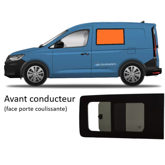 Baie latérale et arrière - fourgon VW Caddy Maxi - avant conducteur