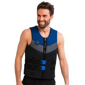 Gilet de flottaison bleu en néoprène - équipement de sécurité pour les sports nautiques - homme