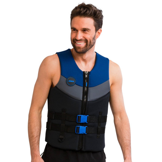 Gilet de flottaison bleu en néoprène - équipement de sécurité pour les sports nautiques - homme