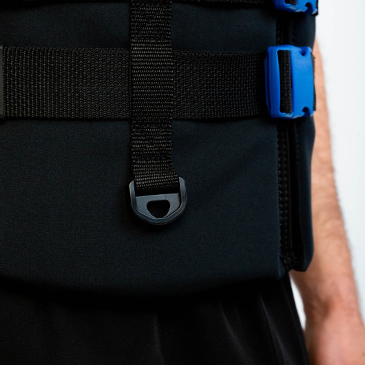 Gilet de flottaison bleu en néoprène - équipement de sécurité pour les sports nautiques - anneau