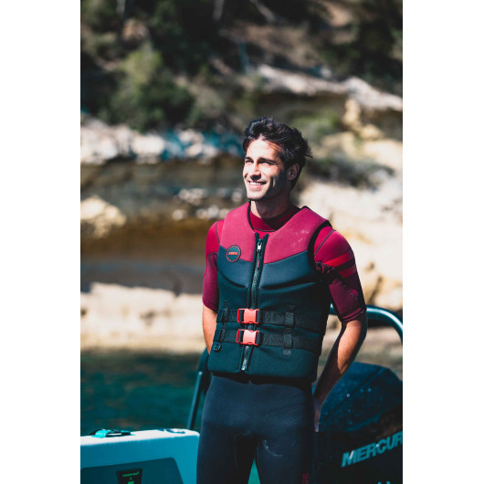 Gilet de flottaison rouge en néoprène - équipement de sécurité pour les sports nautiques - 50N