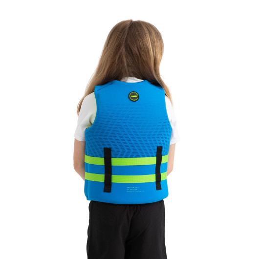 Gilet de sauvetage bleu junior - équipement de sécurité pour les sports nautiques - dos