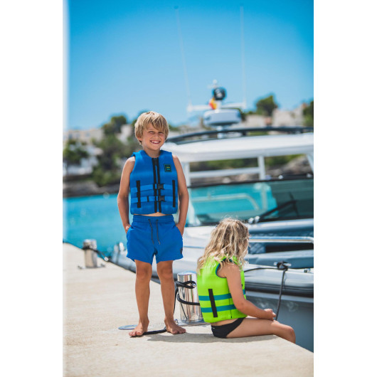Gilet de sauvetage bleu junior - équipement de sécurité pour les sports nautiques - mer