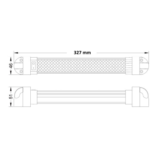 Réglette Rotaled 600 ML Linard 12V | Éclairage intérieur bateau & camping-car | Dimensions