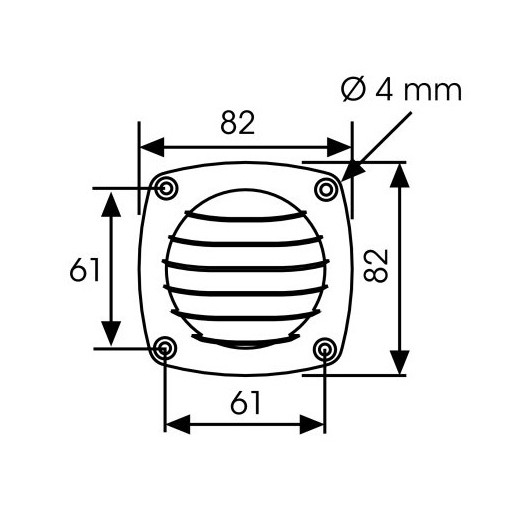 Grille d’aération ronde ø 60 mm Plastimo, VASP 18cm²| Pour bateau, van, camping-car | Dimensions