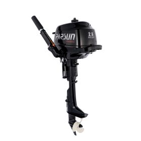 Moteur hors-bord 4T Parsun F2.6 BMS ou F2.6 BML | Moteur thermique arbre court ou long | Vue arrière 3/4 gauche