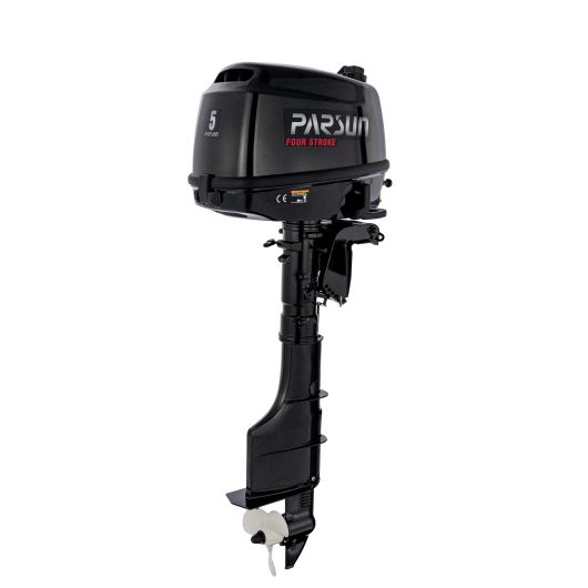 Moteur hors-bord 4T Parsun F5 BMS ou F5 BML | Moteur thermique arbre court ou long | Vue 3/4 arrière