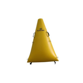 Bouée de régate triangulaire 1,5 m - signalisation en mer pour bateau - jaune