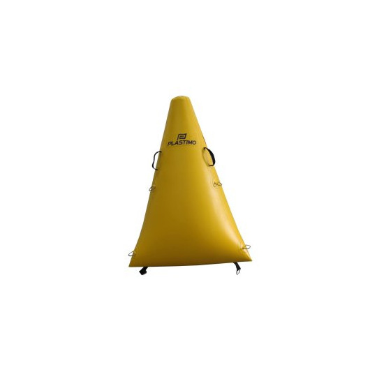 Bouée de régate triangulaire 1,5 m - signalisation en mer pour bateau - jaune