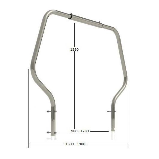 Roll-bar RTC48 MATC en inox |Roll-bar, T-top, anneau de traction & arceau équipement semi-rigide | dimensions