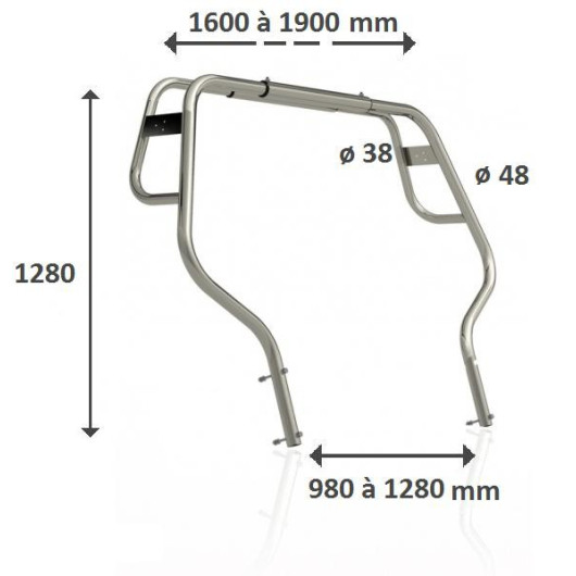 Roll-bar RTA 48 MATC | Roll-bar, T-top, anneau de traction & arceau Equipement semi-rigide double arceau | installation