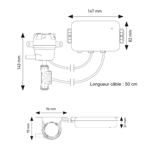 WM AQUATEC UV-8 Act schéma dimensions