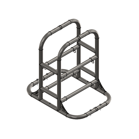 Rack à bouteilles double - structure en inox pour bouteilles de plongée - BPRO4
