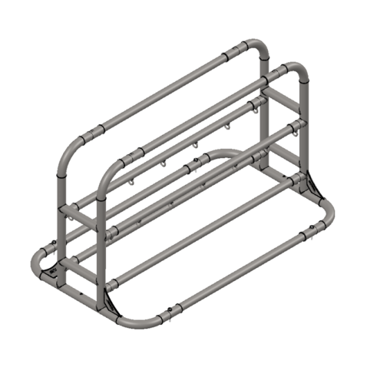 Rack à bouteilles double - structure en inox pour bouteilles de plongée - BPRO12