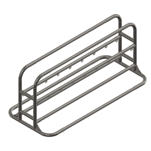 Rack à bouteilles double - structure en inox pour bouteilles de plongée - BPRO16