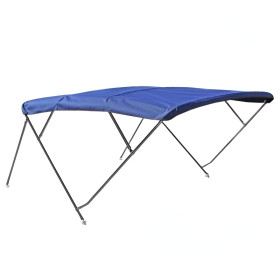 MATC Bimini Élégance inox haut 4 arceaux - taud de soleil pour cockpit de bateau type semi-rigide et coque open - beige