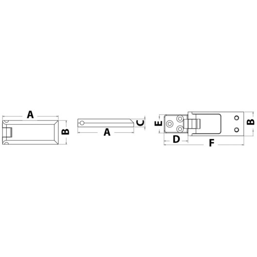 Charnière Piramid inox OSCULATI | Charnière de coffre, porte & meuble | schéma