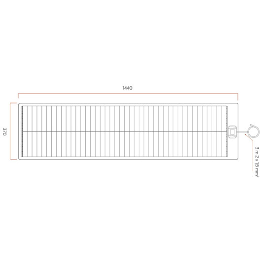 EM Panneau solaire PERC HD Flex 100 en longueur vu schéma de dimensions