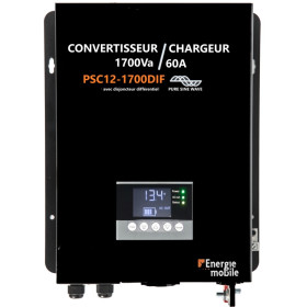 Convertisseur/Chargeur, Energie Mobile PSC12-1700DIF le 230V à bord et puissant chargeur de batterie : Vu de face