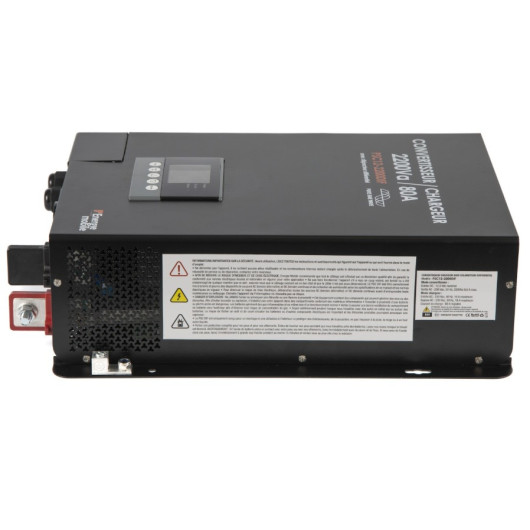 EM PSC12-4300DIF |Convertisseur combiné Chargeur 120A : vu côté avec connexions 12V