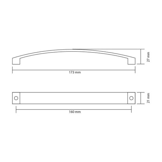 REIMO Poignée métal 173 x 22 mm