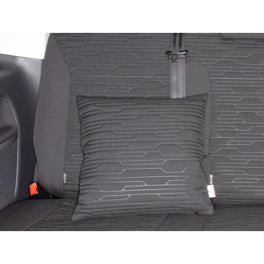 Coussin 40x40 cm Brandrup - accessoire textile VW T6.1 California Beach & Multivan - circuit noir titane
