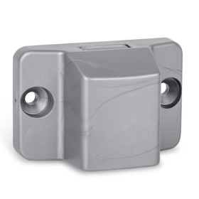 Mini serrure gris Pushlock | Fermeture discrète pour mobilier camping-car et van aménagé | position ouverte