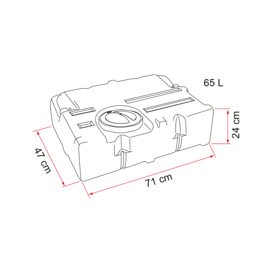 Fiamma Tank 70 | Réservoir d’eau 65L pour camping-car, caravane, fourgon aménagé | dimensions