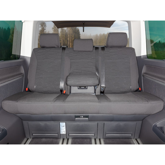 Housse banquette 3 places Brandrup - textile pour VW T6.1 California Beach & Multivan - avec accoudoir central