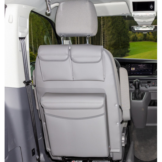 Dos de siège conducteur Brandrup - rangement VW T5 T6 T6.1 California Beach & Multivan - gris palladium