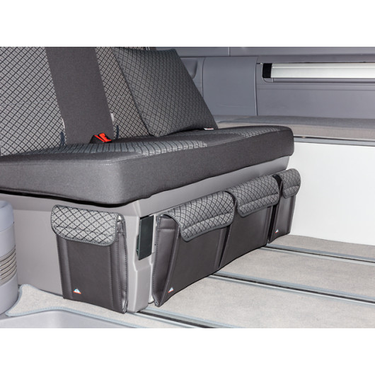 BRANDRUP Pochette latérale pour banquette de lit - van aménagé - quadratic titane cuir
