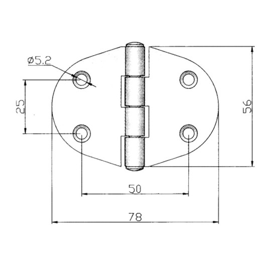 TREM Charnière inox 78 x 56 x 2 mm
