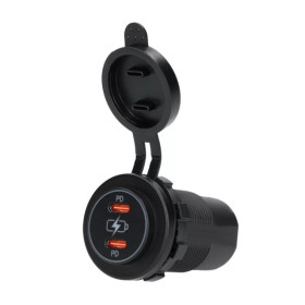 Chargeur double USB-C HABA Power Line - Recharge appareil électrique pour van, fourgon, camping-car et bateau