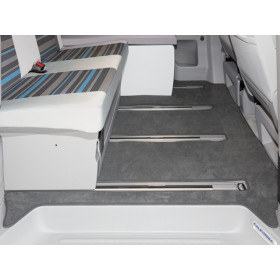 BRANDRUP Tapis en velours arrière | VW T5 / T6 / T6.1 California Beach Tapis de sol en velours pour VW T5 / T6 / T6.1 California Beach - banquette 2 places