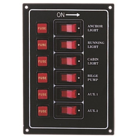 Panneau électrique aluminium AAA | 6 disjoncteurs 12V pour bateau, van et camping-car