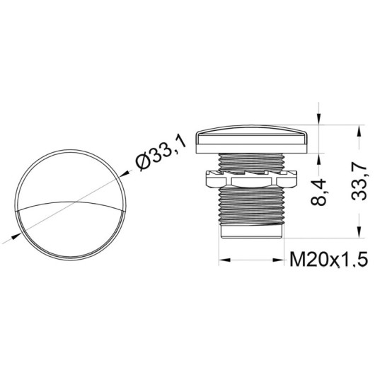 Spot LED encastrable Osculati - éclairage de courtoisie 12 V pour bateau & camping-car - schéma