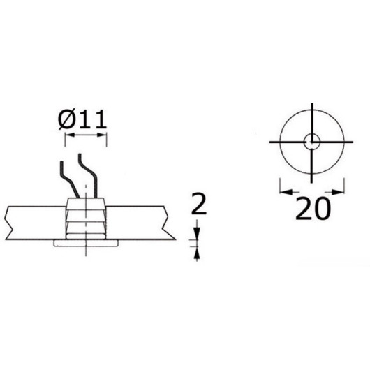 Éclairage de courtoisie Apus-R Osculati - spot 12/24 V pour bateau et camping-car - schéma