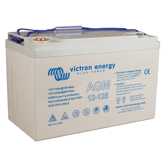 Victron Batterie AGM Super Cycle 12V 125Ah | Batterie de servitude pour camping-car, van et bateau