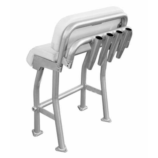 Leaning post aluminium anodisé MATC avec dossier| Siège et fauteuil pilote | Blanc vue de dos