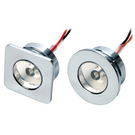 OSCULATI Lumière de courtoisie LED à encastrer IP65 Spot LED Osculati - éclairage rond ou carré encastrable 12 V en laiton chromé - visuel