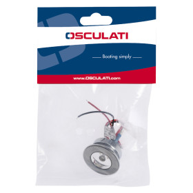 OSCULATI Lumière de courtoisie LED à encastrer IP65 Spot LED Osculati - éclairage rond ou carré encastrable 12 V en laiton chromé - visuel