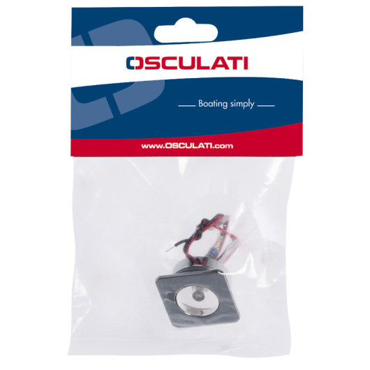 Spot LED Osculati - éclairage rond ou carré encastrable 12 V en laiton chromé - carré