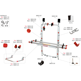 FIAMMA Vu éclatée pièces détachée : Carry-Bike Opel Vivaro Renault Trafic 02093-72- [ Red ] ·02093-72A [ Black ] · 02093A72-