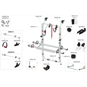 FIAMMA Vu éclatée pièces détachée : Carry-Bike Opel Vivaro Renault Trafic 02093-72- [ Red ] ·02093-72A [ Black ] · 02093A72-